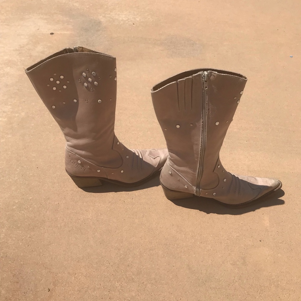 Coolest cowgirl boots ever! Vintage mauve leather - Picture 2 of 6